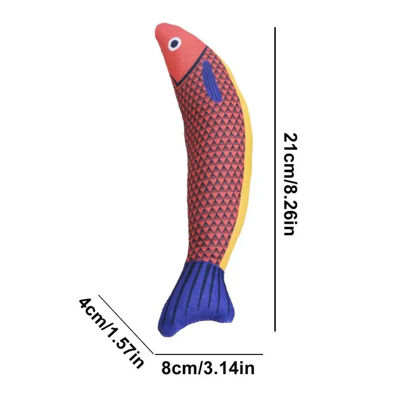 Teething Toys For Kittens Plush Kitten Saury Fish Training Toy Indoor 8.27x3.15inch Cat Kicking Toys Interactive Catnip Crinkle