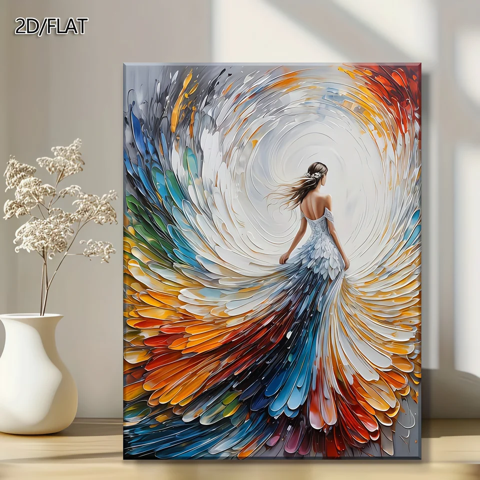 Elegant Fairy Art Wedding Dress Canvas Painting