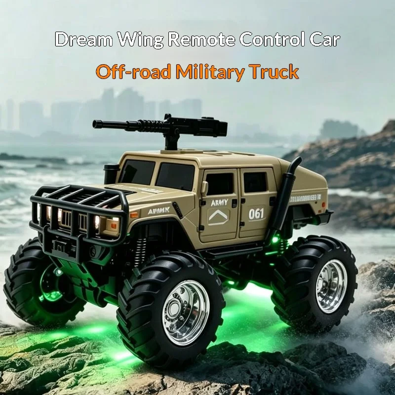 New Alloy Remote Control Car2.4g Simulation Off-Road Vehicle Rear Wheel Drive Cruise Control Light Controllable Boys' Racing Toy