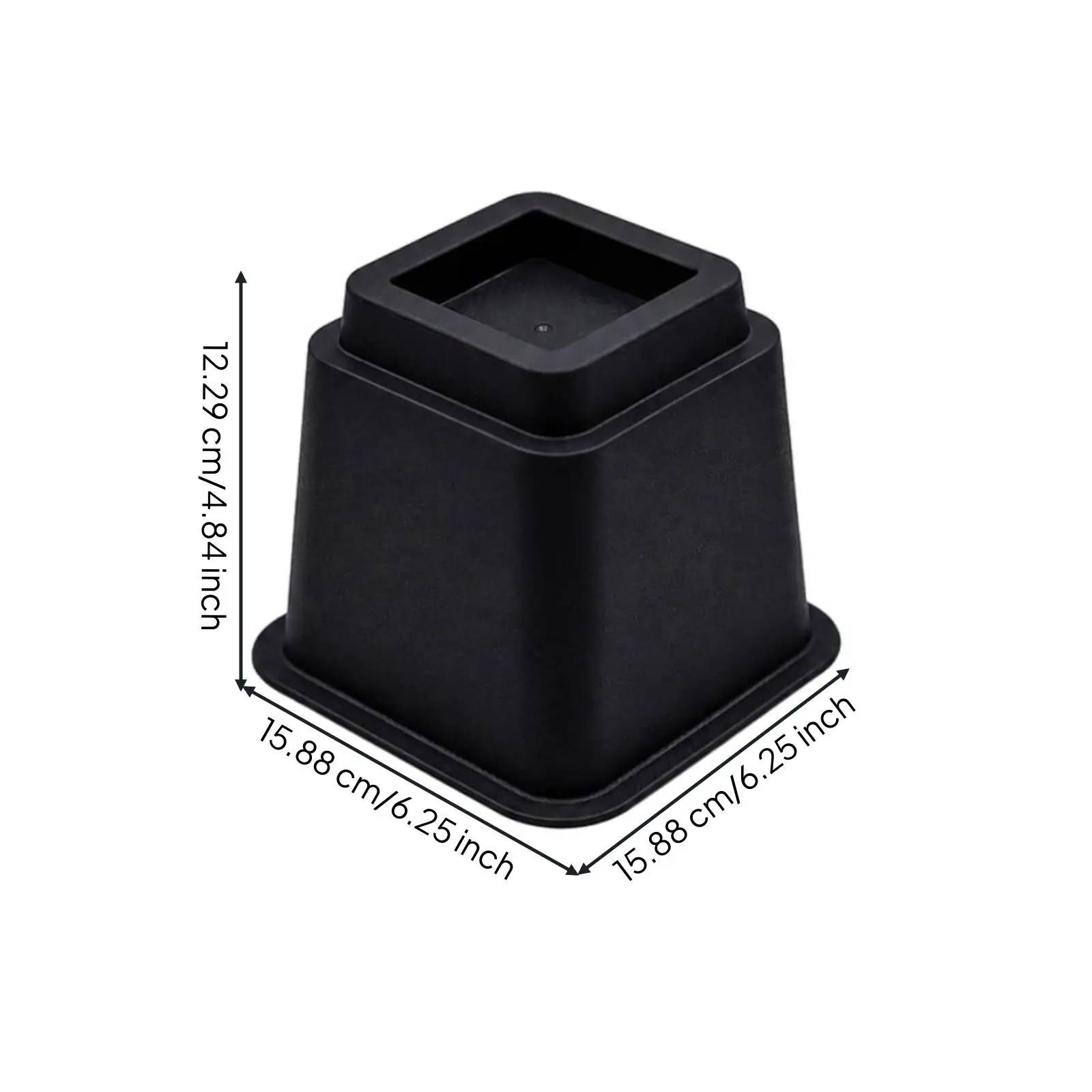 Plastic Furniture Riser for Sofa Bed Legs with Hollow Opening and Flared Base for Extra Storage
