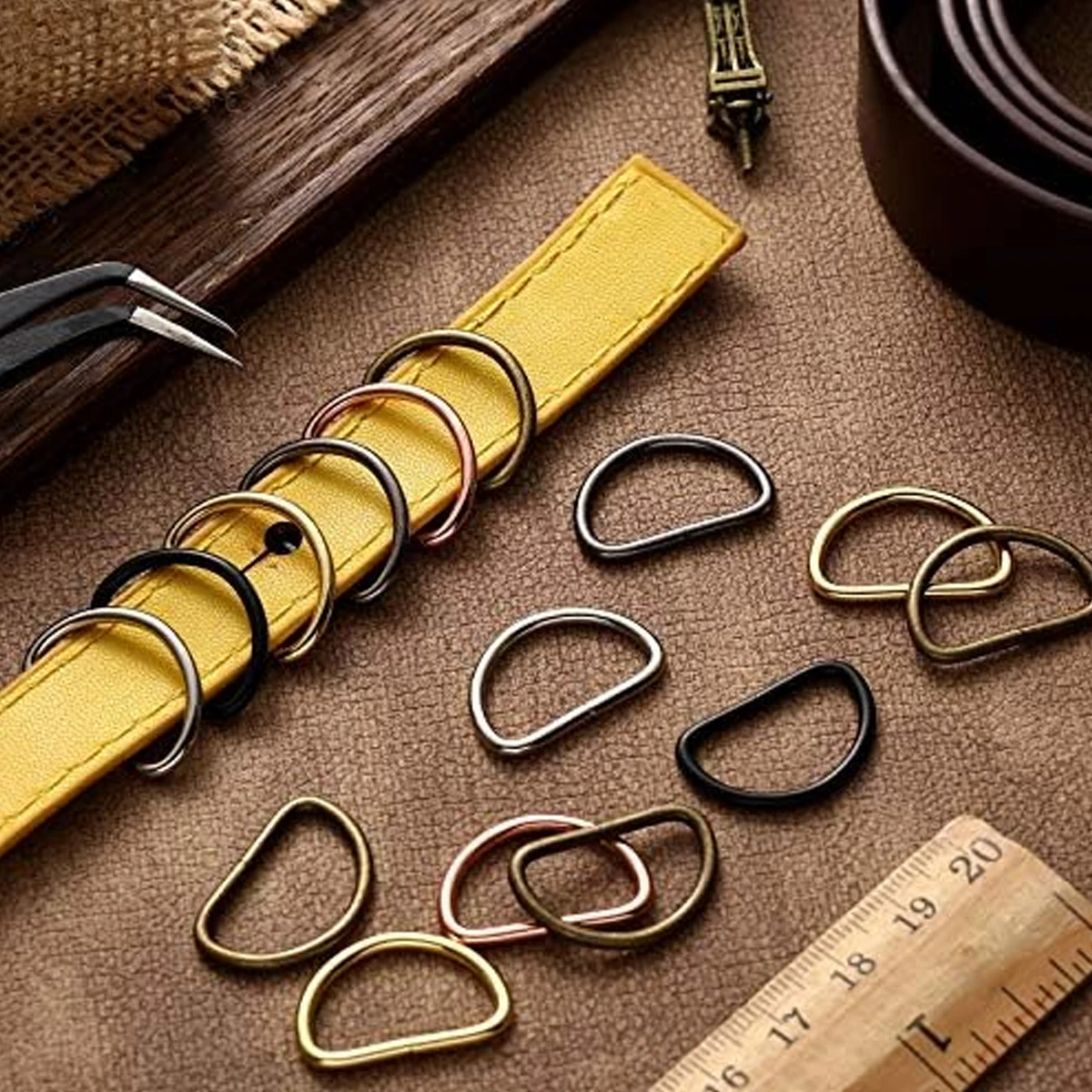 30/60/100Pcs D-ring buckle stainless steel semi-circular D-ring adjustable hardware bag belt process DIY accessories view 5