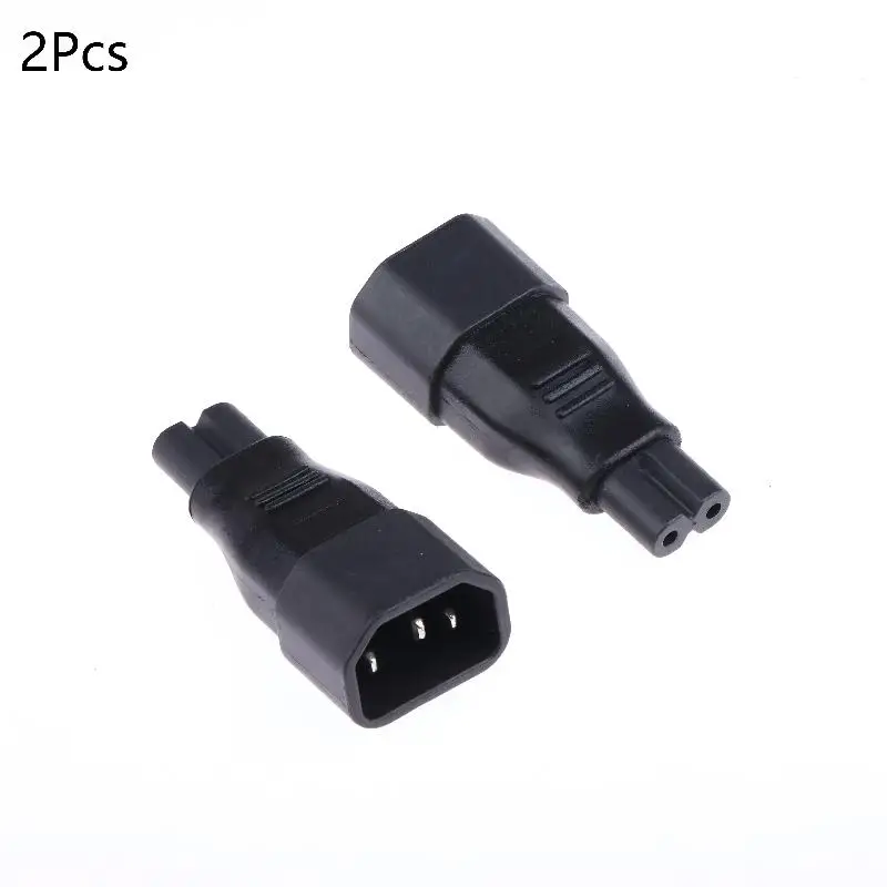 IEC320 C14 to C7 Adapter Plug Multi Purpose  Power Converter 2pcs Pack for Universal Application and Safe Use