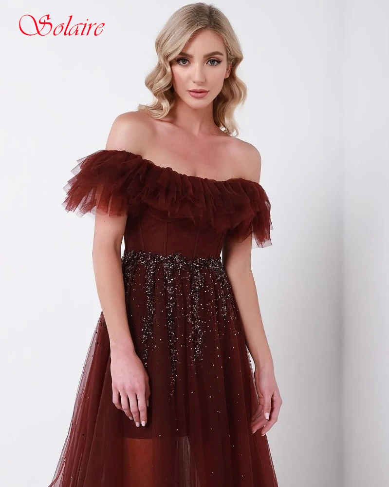 Maßgeschneidertes A-Linie-Boot-Ausschnitt, elegantes formelles Abendkleid, modisches Temperament, Partykleider, zartes, hochwertiges Ballkleid