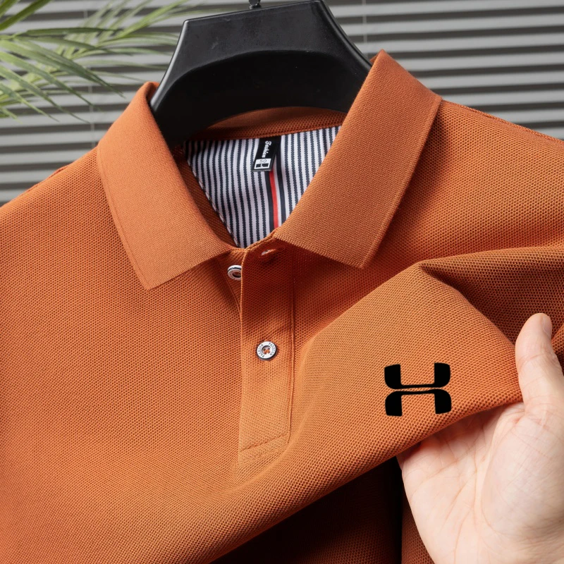 

Men's Embroidered Summer New Top Golf Short Sleeve Polo Collar Knitted Fashionable and Comfortable, Popular Business and Leisure