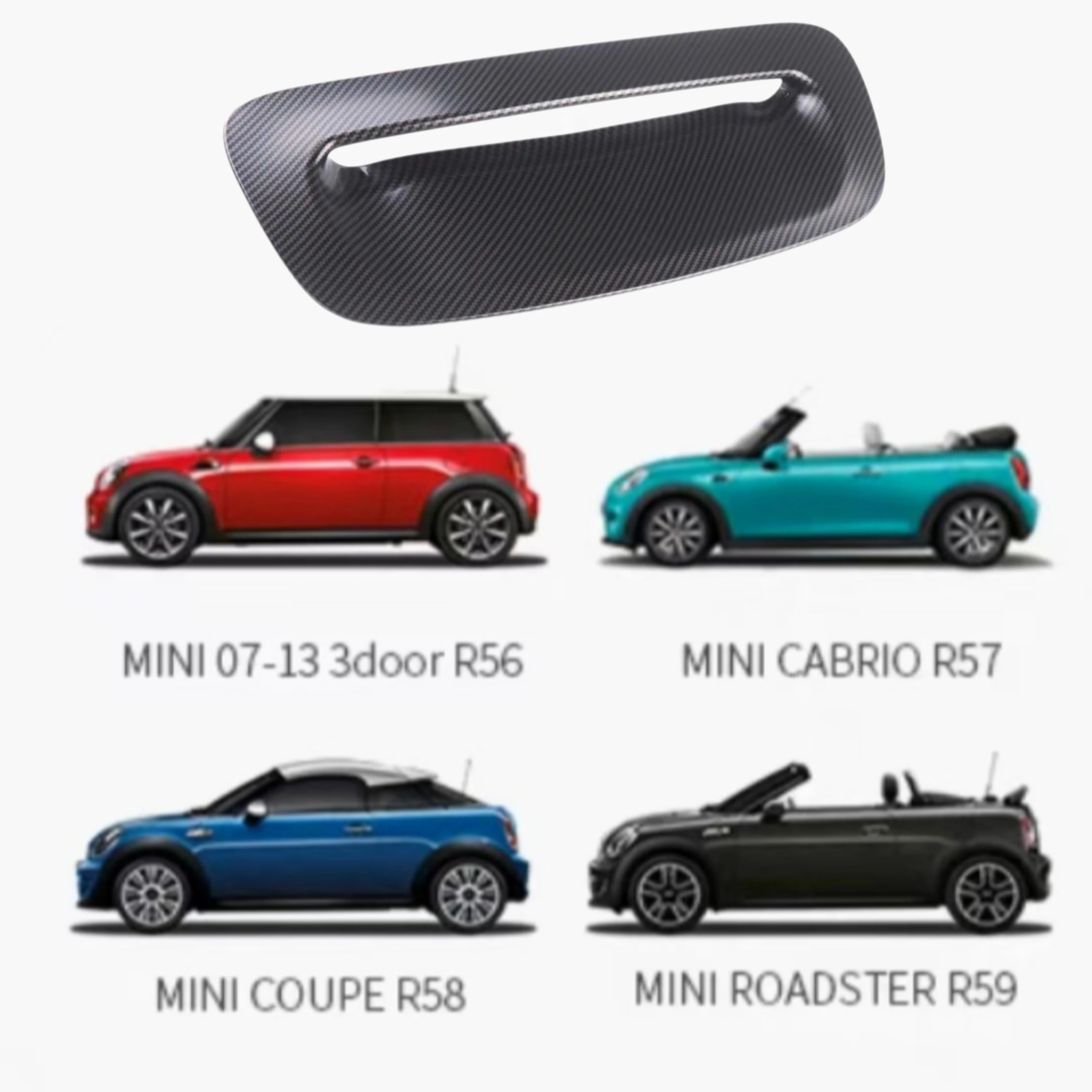 For Mini Cooper S JCW R56 R55 R57 R58 R59 Black Front Engine Hood Bonnet Vent Scoop Air Outlet Cover Trim Exterior Accessories