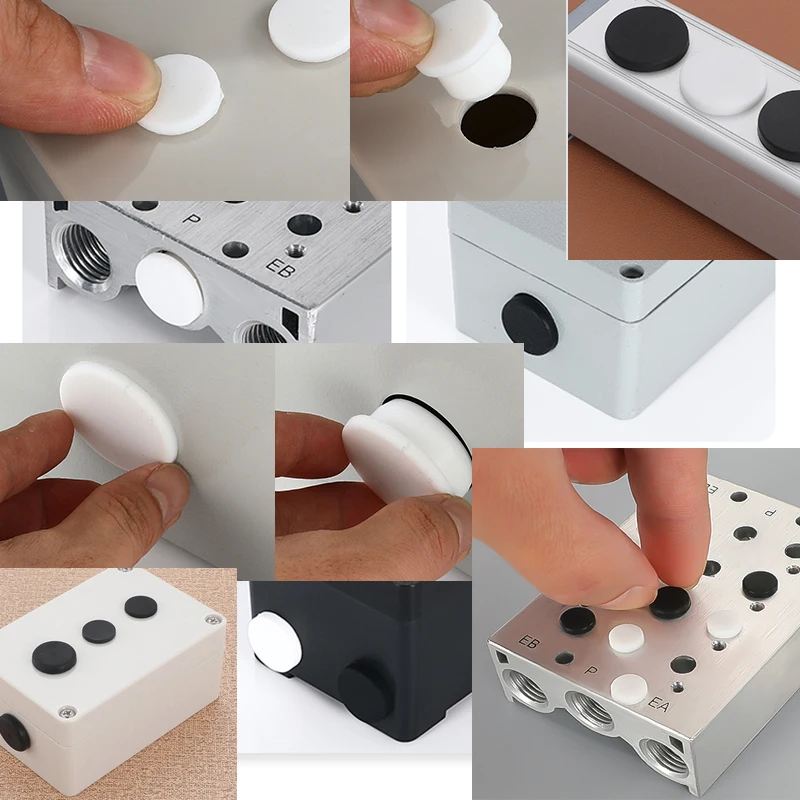 Black And White High-temperature Resistant Silicone Plug Soft Sealing Plug Screw Hole Nut T-shaped Hole Plug Cover 2.0-180mm