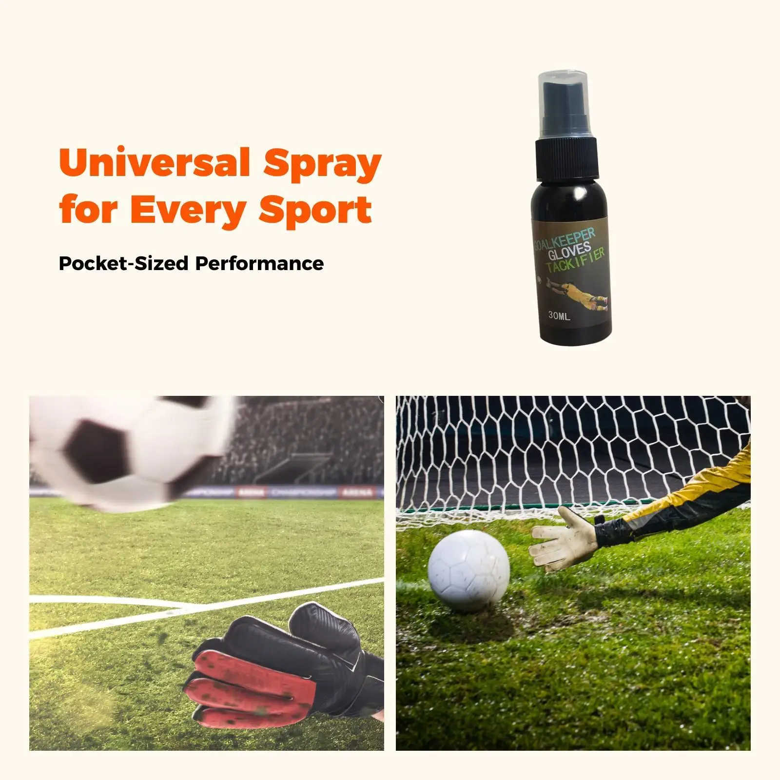 Goalkeeper Glove Grip Spray Extra Firm Sticky Football Soccer Hand Protection Tool for Goalie Gloves Drying Fast Portable