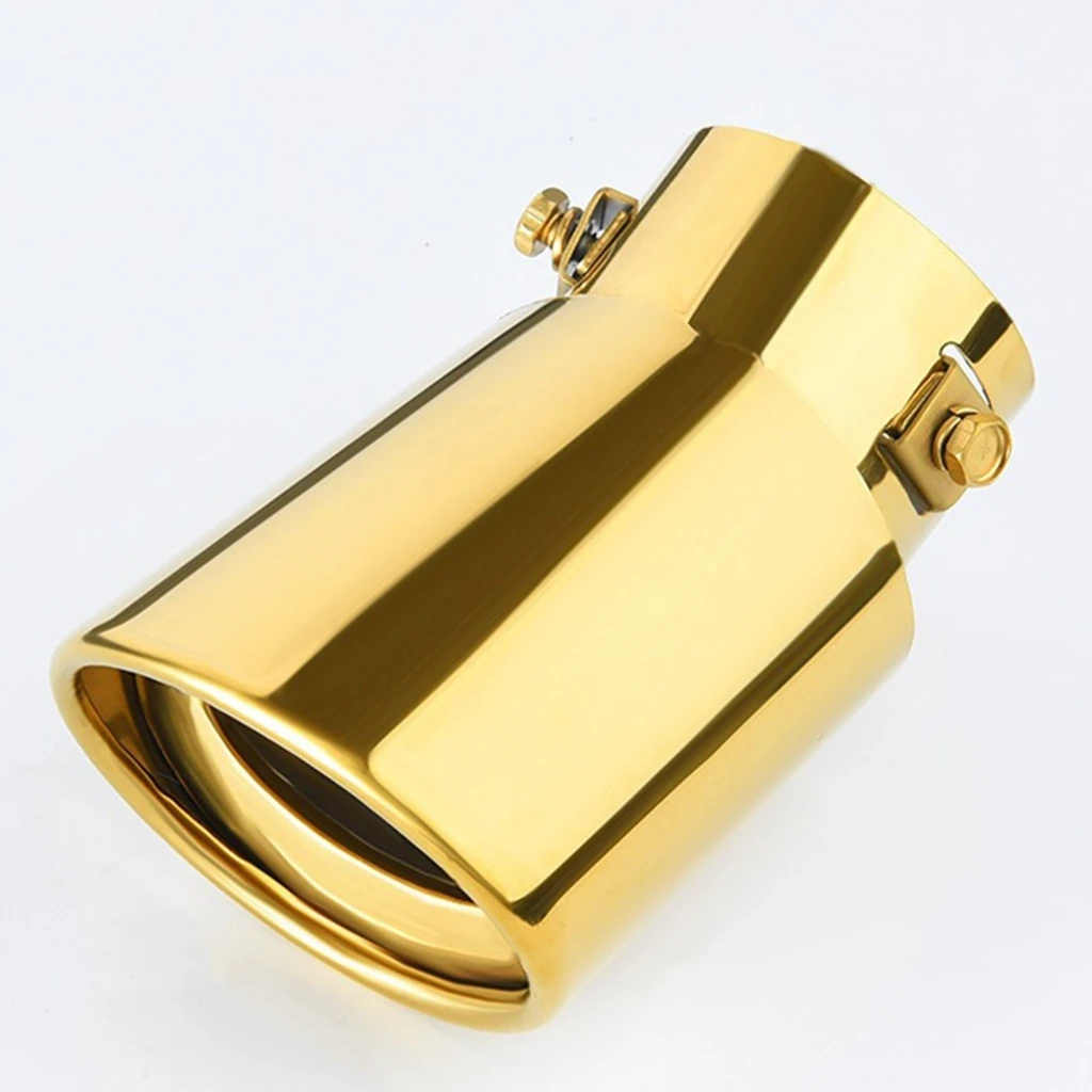 

1pc Universal Stylish Stainless Steel Car Exhaust Muffler Tip Chrome Trim for Modified Rear Tail Throat Liner Pipe Accessory
