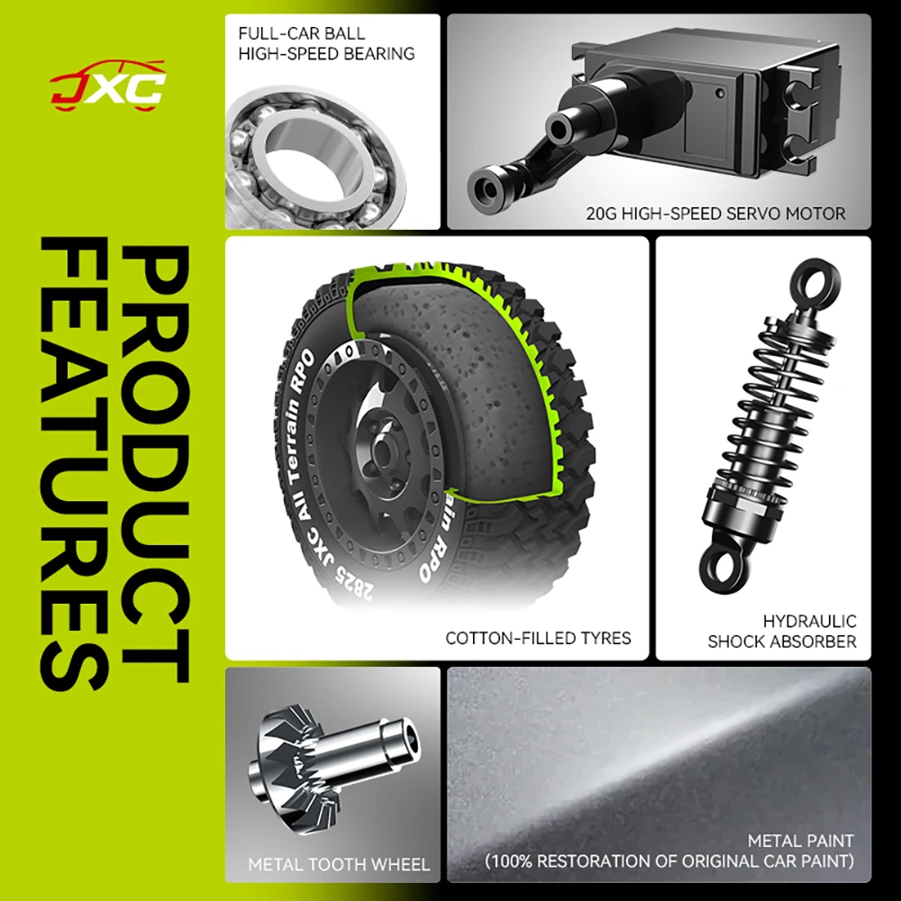 JXC LC80 4WD Escovado RC Rock Crawler 2.4GHz RTR 1/12 Modelo de Controle Remoto Elétrico Carros Brinquedos para Crianças Adultos