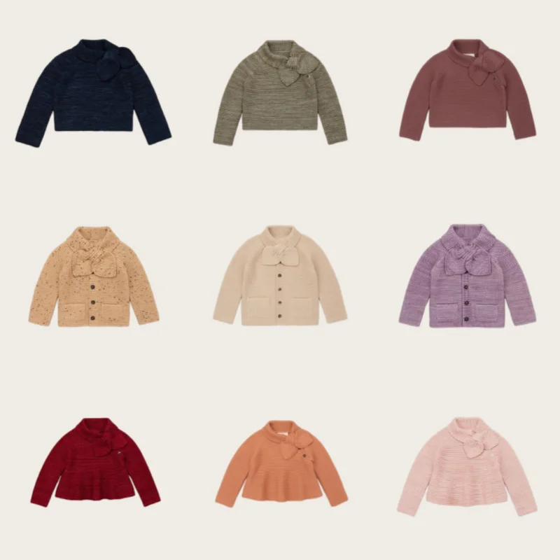 

2025 AW MP Classic Collection: French-Chic Girls' Knit Sweater with Vintage Bow-knot for Warmth