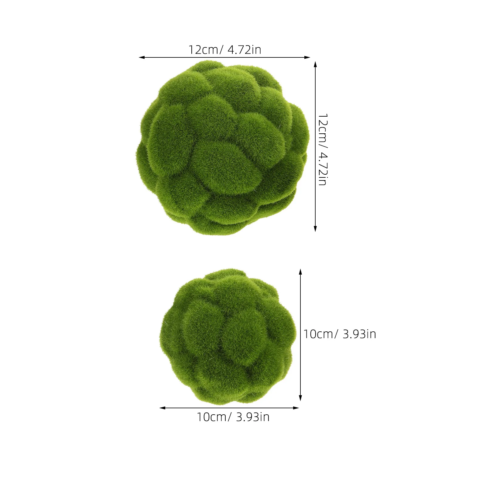 

2pcs Artificial Mossy Ball Decor Fake Topiary Balls For Home Garden Wall Hanging Decoration Green Mossy Ball Ornaments For