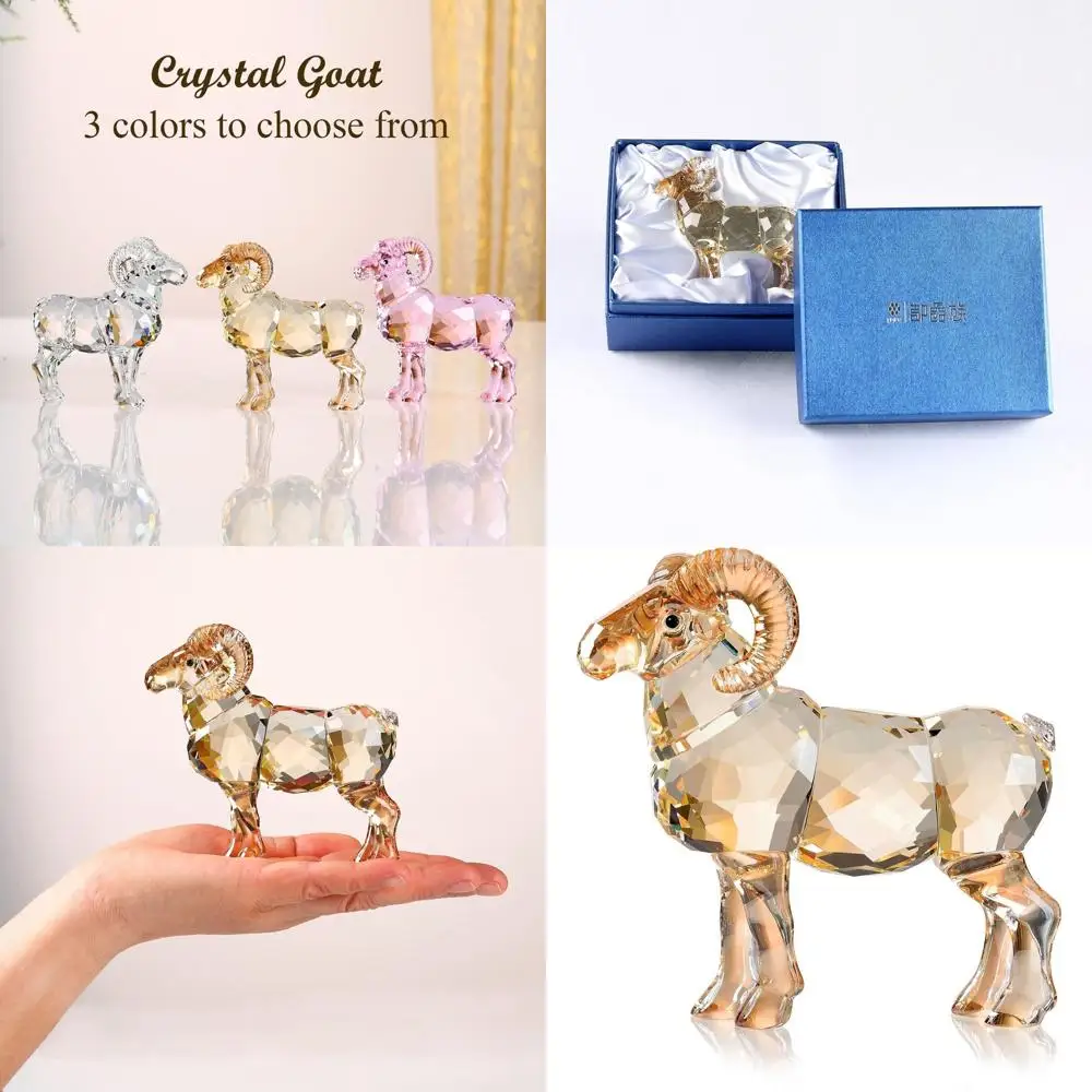 

Gold-Toned Crystal Goat Statue: Exquisite Animal Art for Home Decor and Table Accents