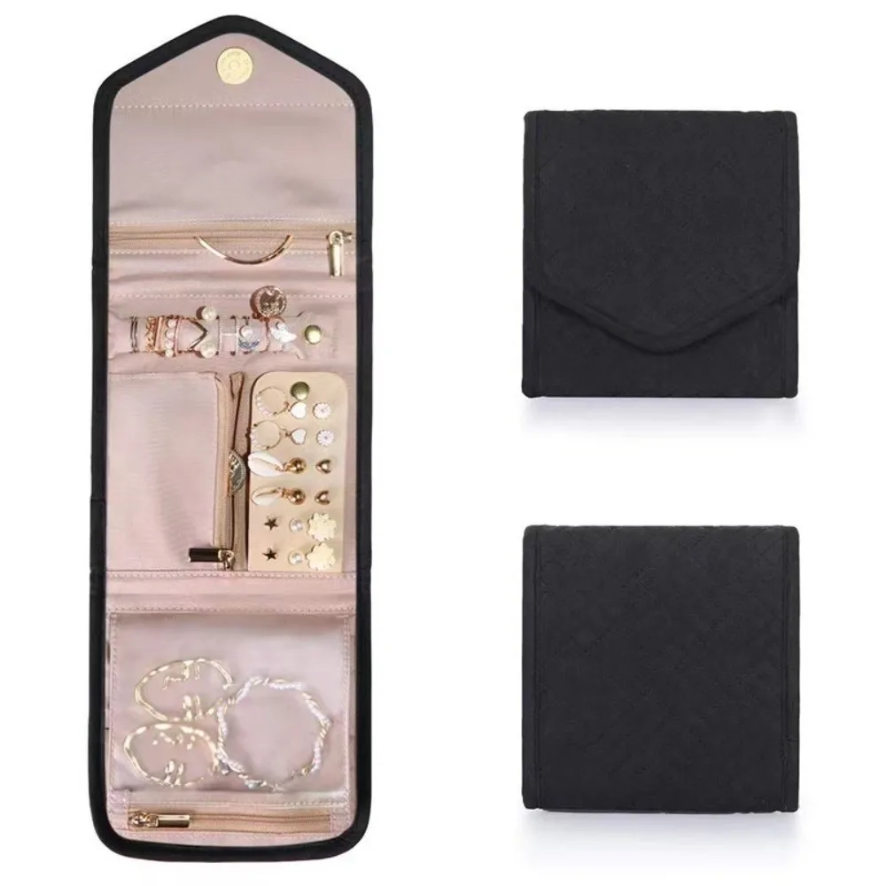 Foldable Portable Travel Jewelry Bag Packing Bag Earrings Jewelry Case Organizer Rings Necklace Journey Storage Bags
