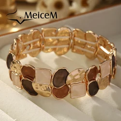 MeiceM Geometric Zinc Alloy Bracelet Elegant and Simple Women's Bracelet Fashion Women's Party Jewelry 2025 Valentine's Day Gift