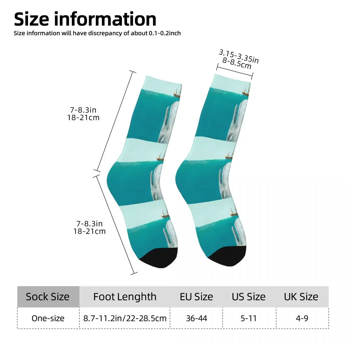 The Whale - Full Length Kawaii Socks Sports Cartoon Pattern Socks