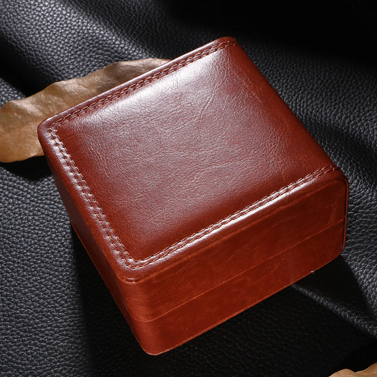 Fashion PU Watch Case 1 Grid Ultra Soft Cushion Secure Fit for All Watch Sizes Jewelry Storage Box Business Personal Use