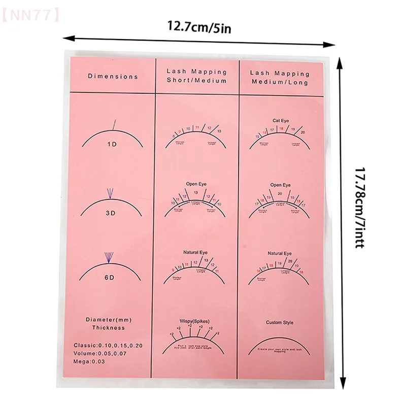 Grafico della mappa delle ciglia per principianti Grafico della pratica delle ciglia sottili Spugne a forma di occhio Pratica dell'estensione delle ciglia riutilizzabile Mappatura delle ciglia
