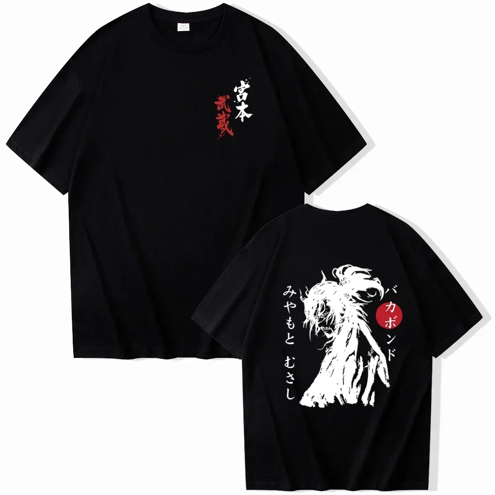 Japan Anime Vagabond Printed T-Shirt Men Women Casual Harajuku Streetwear Summer Miyamoto Musashi Short Sleeve Shirt