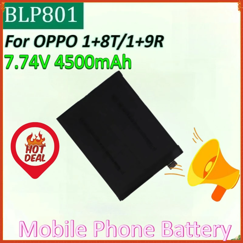 

NEW BLP801 7.74V 4500mAh Replacement Mobile Phone Battery for OPPO OnePlus 8T 9R One Plus 9R 8T Batteries High-Capacity Battery