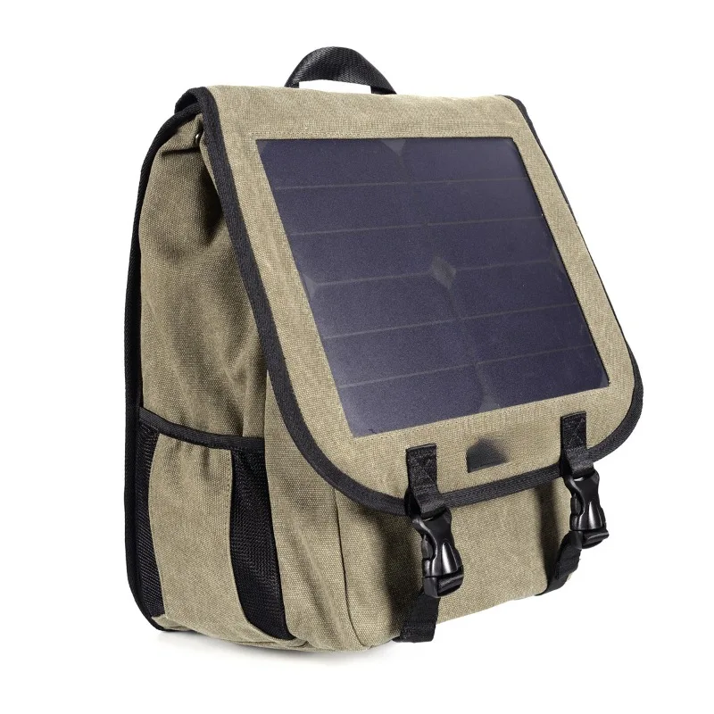 Outdoor Hiking Hiking Backpack Waterproof and Hard-Wearing Multi-Functional Canvas Backpack Solar Charging Backpack