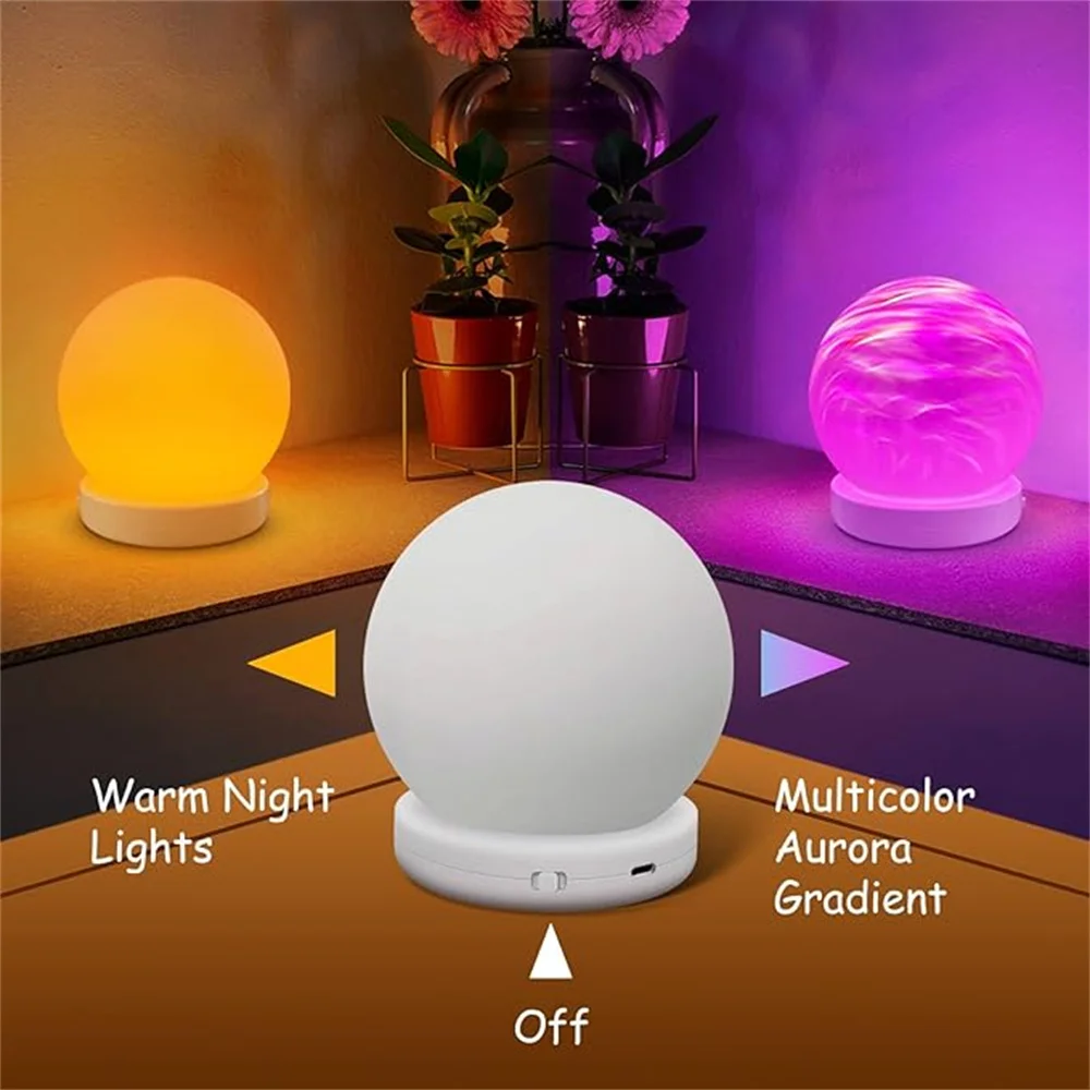 6 Inch Color Changing Night Light For Kids, Bedside Warm Night Light For Home Bedroom Decoration, Baby Nursery, Exquisite Gift