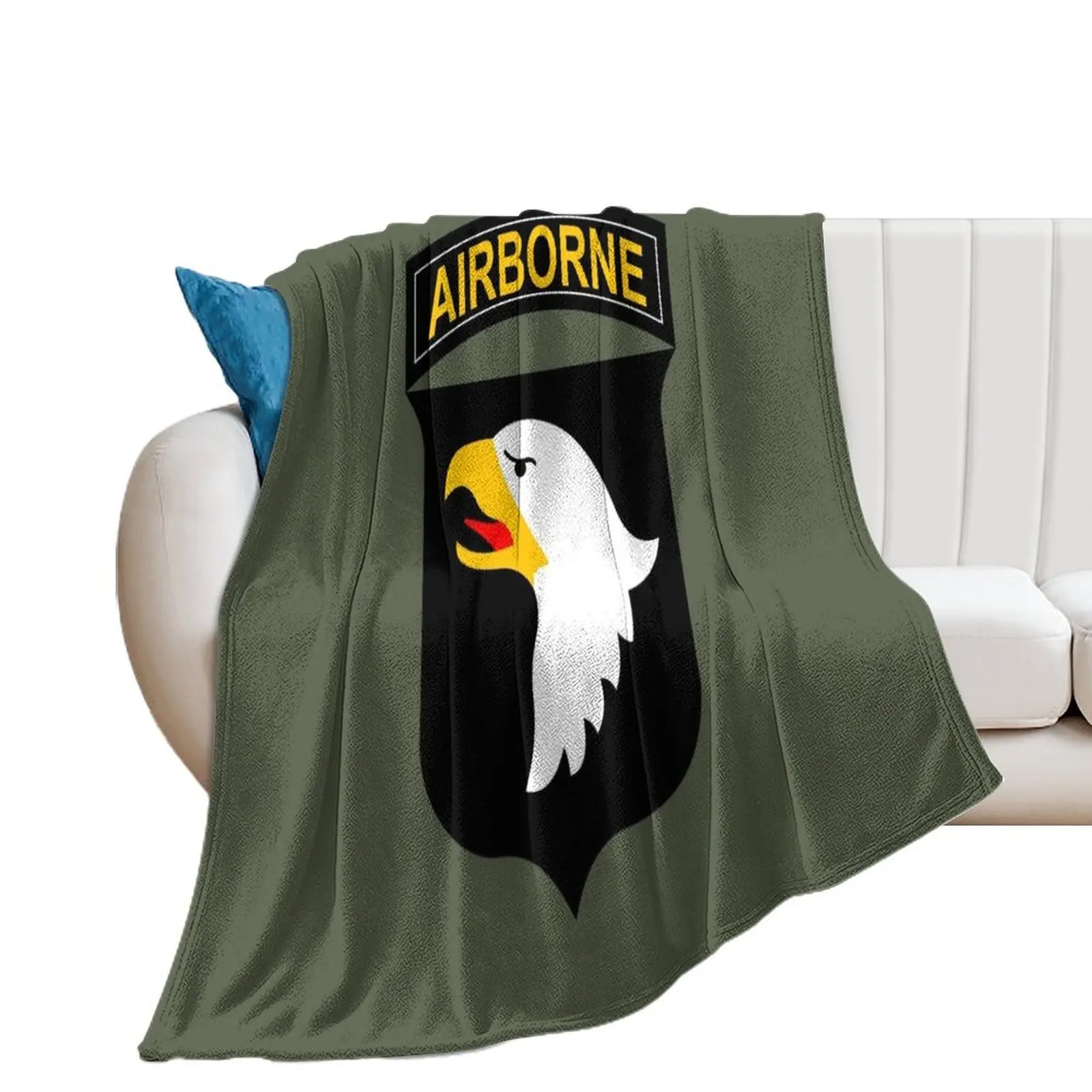 

US Army - 101st Airborne Division - Screaming Eagles - Clean Style Throw Blanket Decoratives Bed linens Stuffeds Blankets