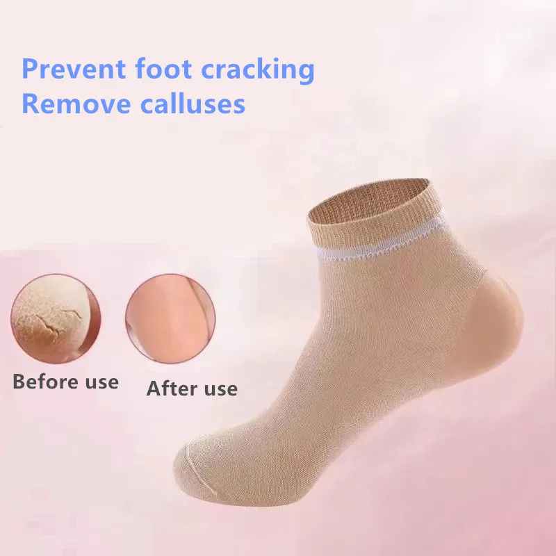 Silicone moisturizing gel crack crack heel socks man cotton silicone crack socks women heel crack sockings female cracked ankles