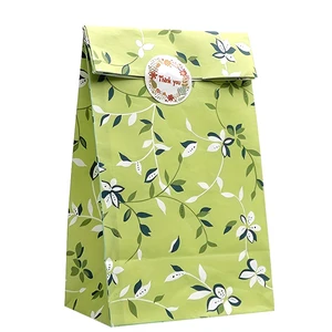 Bolsas de papel de regalo de patrón de planta de 12/200 por ciento para bolsas de papel de papel kraft de galletas con pegatinas con pegatinas 8 Mejores papel de envoltura de chocolate de ventas - №6