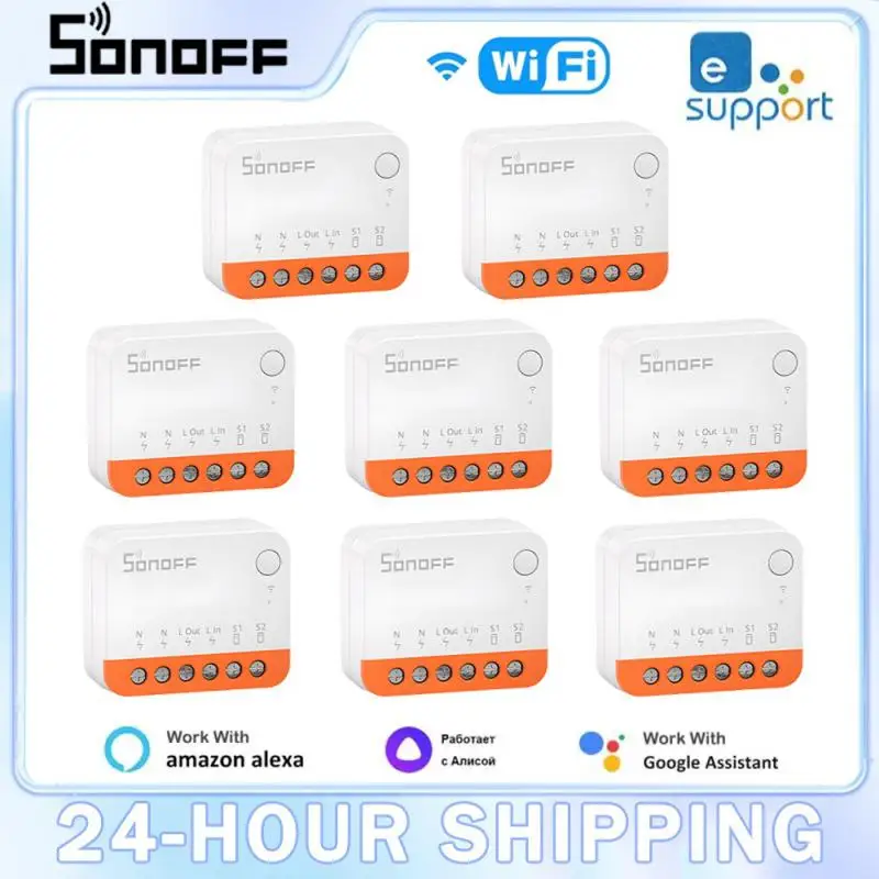 مفتاح Sonoff-mini wifi r4/r3/r2 ، للمنزل الذكي ، جهاز التحكم عن بعد ، التحكم الصوتي ، أليكسا ، جوجل المنزل ، أليس ، 1 ، 3 أو 5