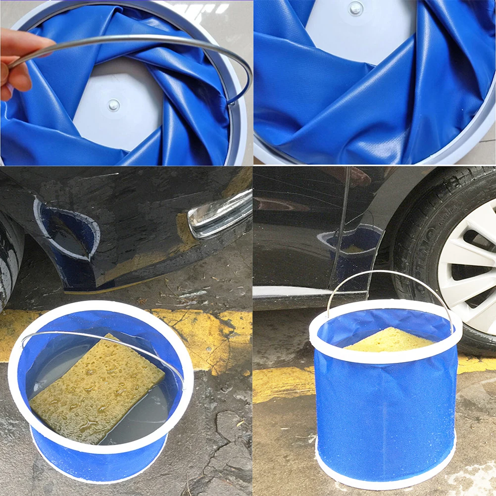 

Foldable Water Container Outdoor Bucket Portable Camping Hiking Supplies Thermoplastic Dishwasher Safe Sturdy Base Folding H