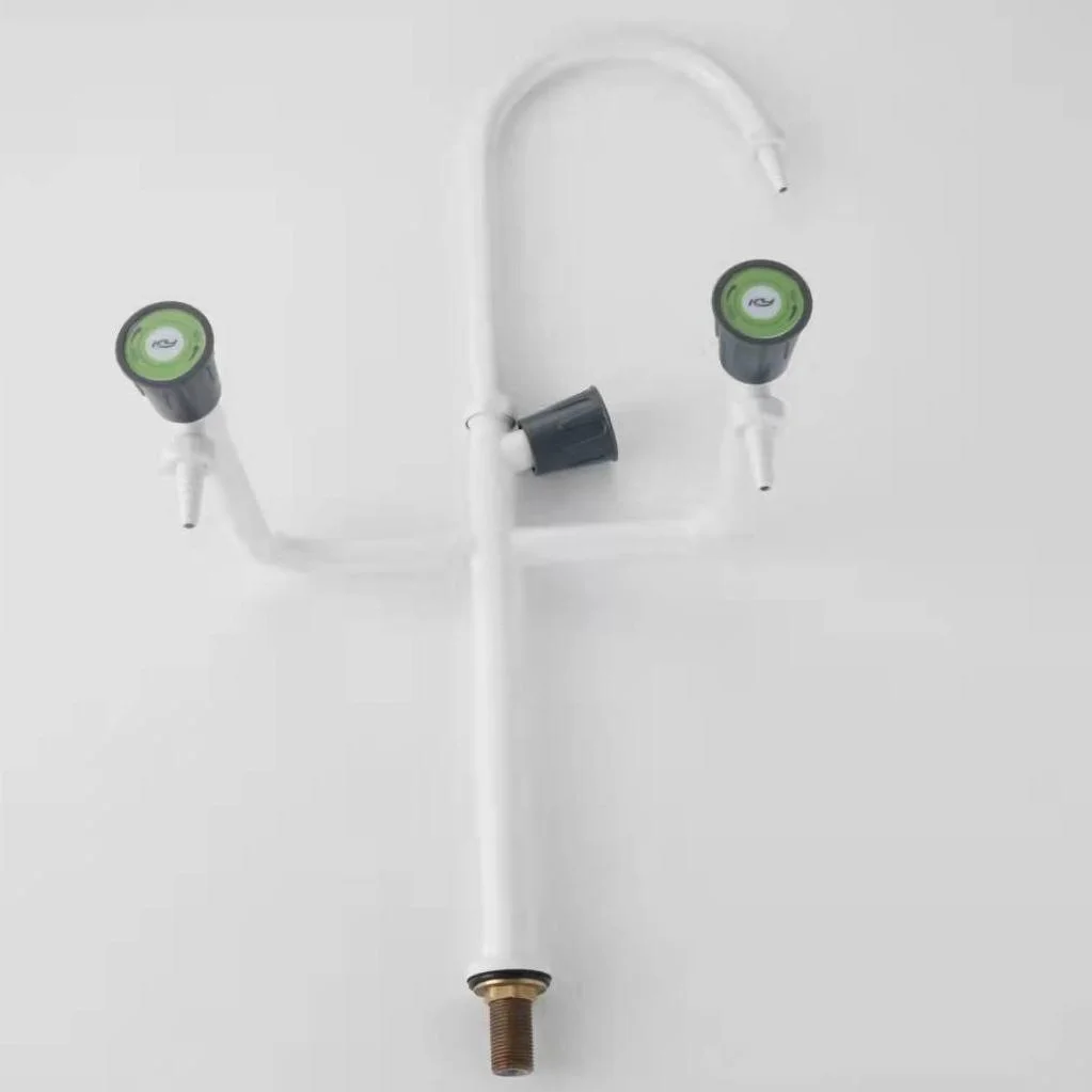 صنبور مختبر تانبي ثلاثي الاتجاهات من Takuey - صنبور رقبة أوزة مع صمامات أمان لتجارب الكيمياء معدات المختبرات JVLAB