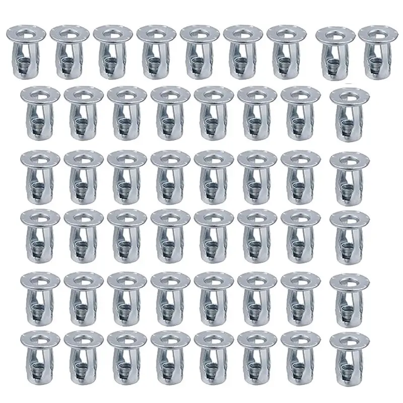ABJI-50 Pcs Jack Flange Short Nuts Petal Nuts Expansion Nuts For 4X20 Petal Nuts Hollow Wall Iron Skin Line Easy To Use