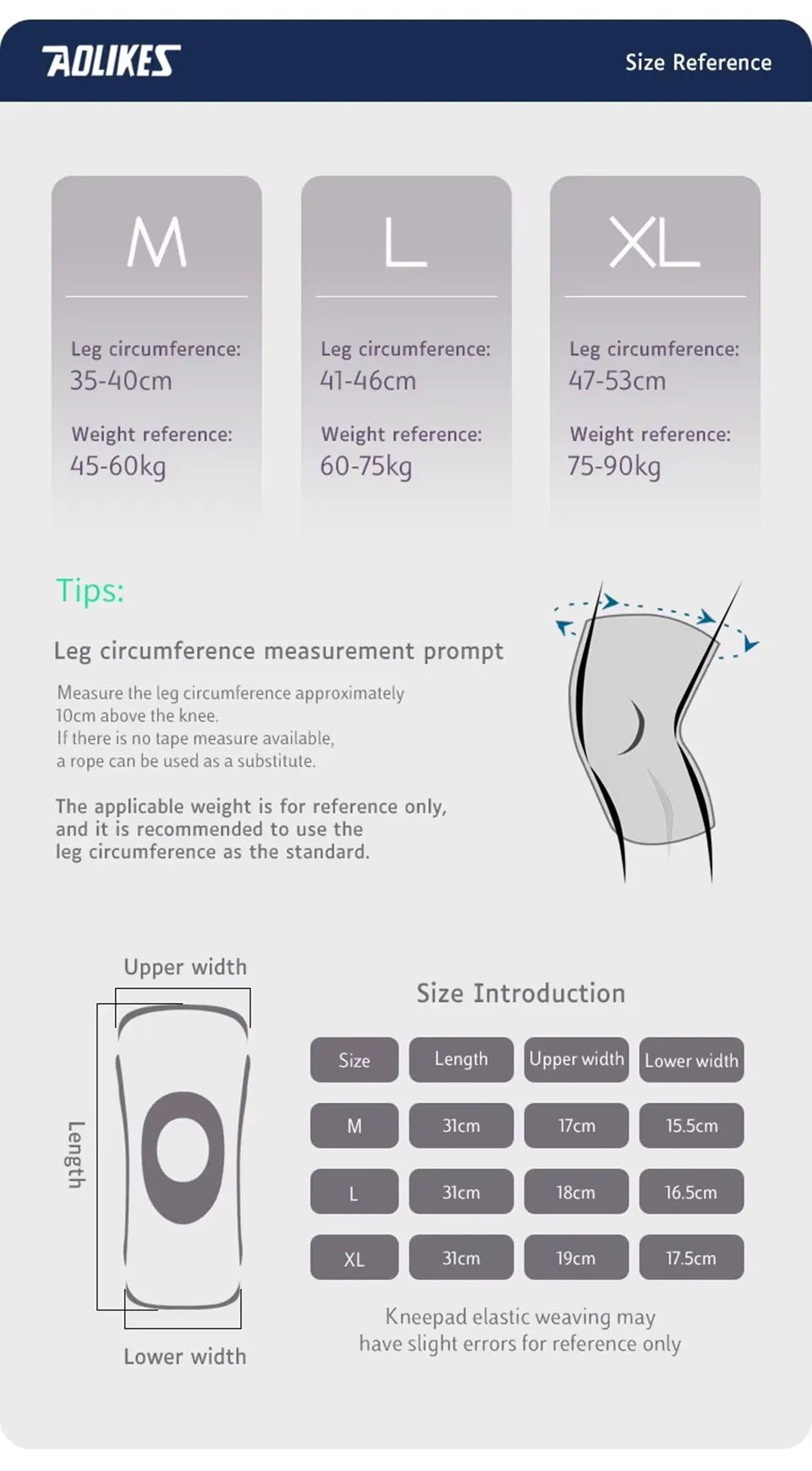 Aolikes Knies tützen mit Silikon gel Patella Kompression hülse Feder stütze schützen Stabilisator für Arthritis Sport Acl Erholung – Detail 6