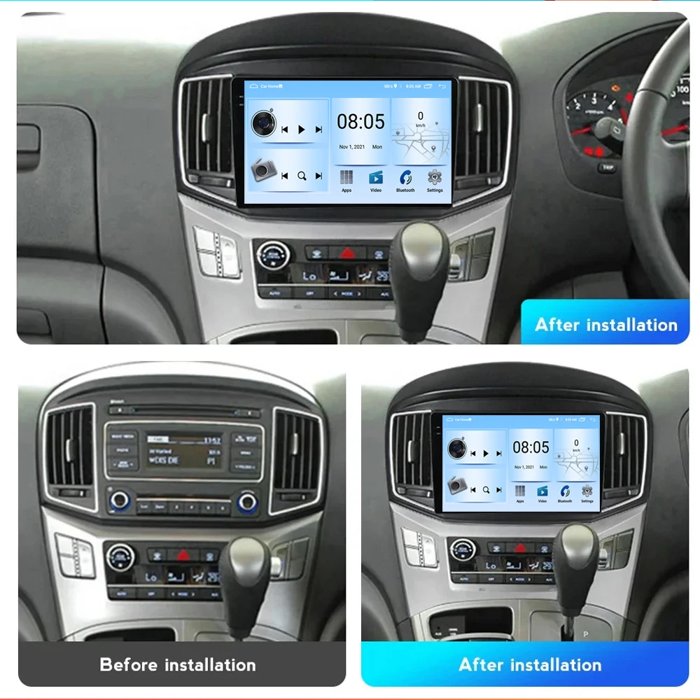 Android14 For Hyundai H1 Grand Starex i8000 TQ 2007-2015 Multimedia Car GPS Navigation DVD Wifi Player Stereo Radio No 2din WiFi