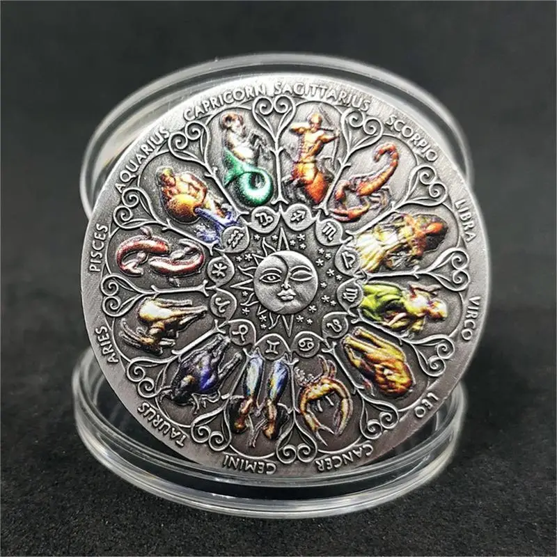 1pc Chinese Twelve Zodiac Signs China Culture Taiji Astrology Collectible Souvenir Coin For Luck Gifts