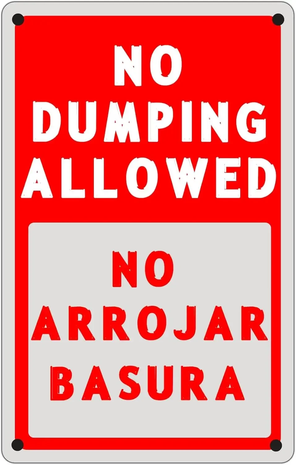 No Dumping Sign No Arrojar Basura Sign Private Property English and Spanish No Littering Sign For Garden Yard Outdoor Decor 1