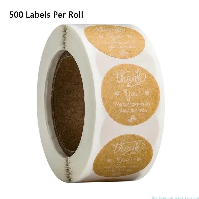 581C 500pcs Thank You for Supporting My Business Kraft Stickers Seal Label Scrapbooking Decoration Handmade