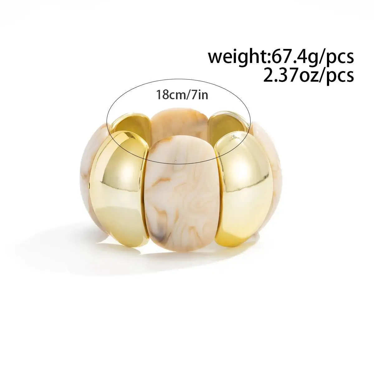 IngeSight.Z 6 Style Boho Punk Geometric Acrylic Resin Elasticity Bangles Women Vintage CCB Beads Bangle Bracelets Charm Jewelry - view 5
