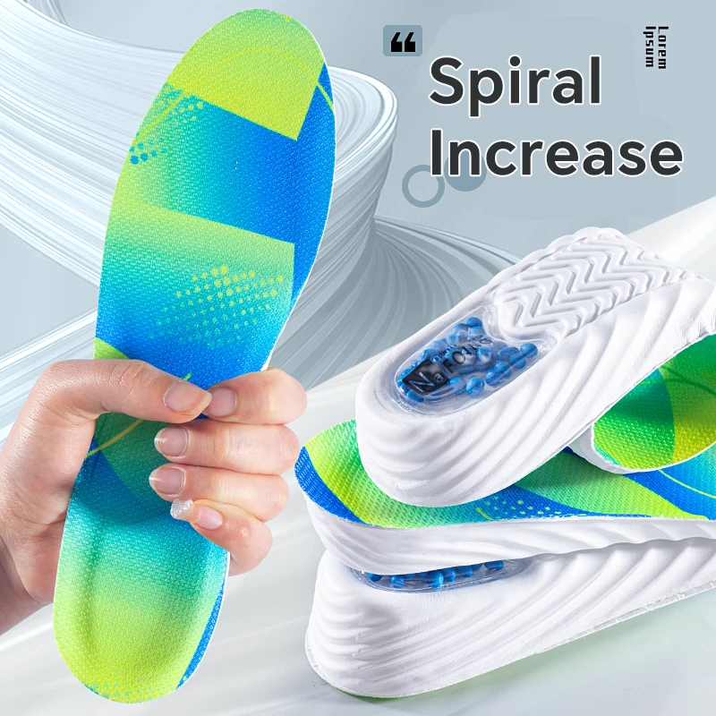 Invisiable Height Increase Insoles for Women Men comfortable Heel Lift Shoes Sole Pad Rebound Shock Absorption Feet Care Cushion
