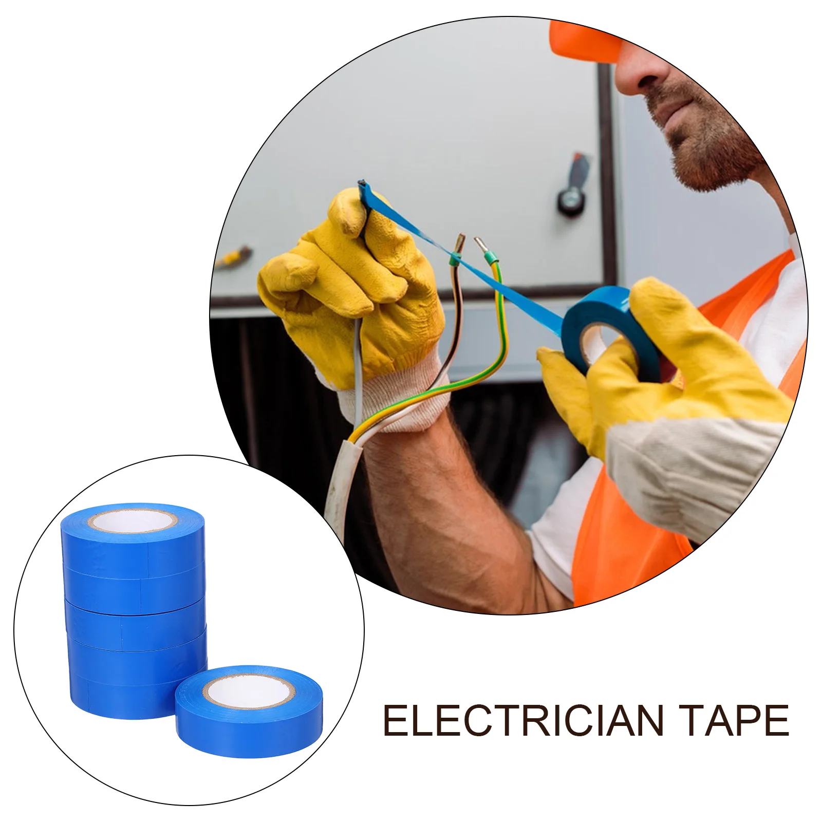 

6pcs Waterproof Insulating Electrical Tape 18mmx20m Blue High Adhesive PVC Electrician Tape for Indoor Outdoor Use