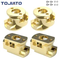 Tojiato 3D Printer Parts Oldham Coupling T8 Z Axis Round Lead Screw Brass Coupling for Ender3 Flexible Hot Bed 18mm Thread Hole