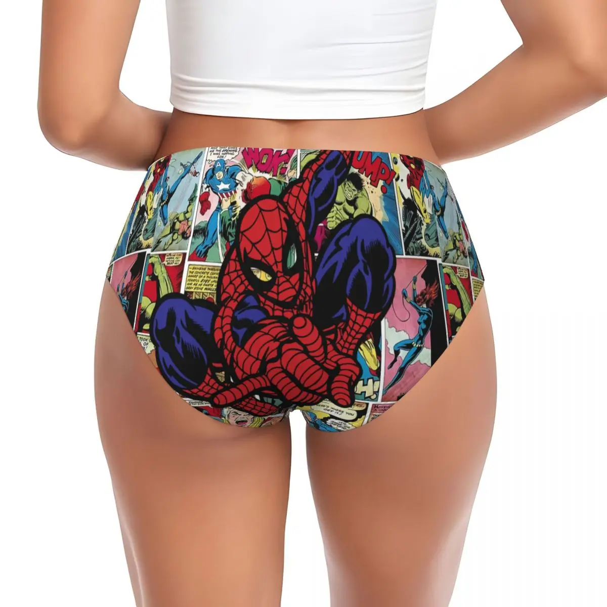CustomSpider Man Finger Gesture Slips Unterwäsche Damen Atmungsaktive Stretch Höschen