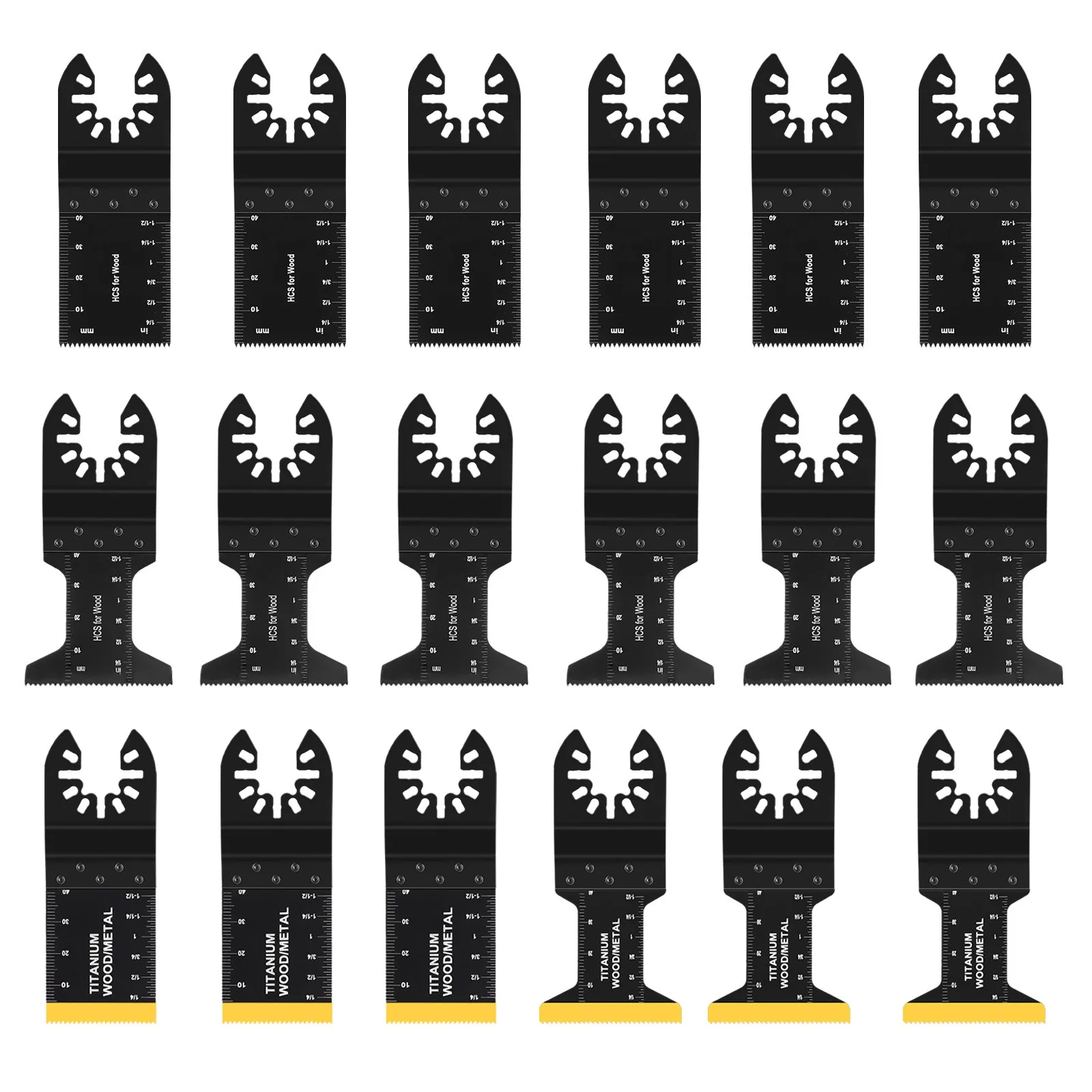 18PCS Oscillating Multitool Blade High Carbon Steel Arc Edge Cutting Saw Blade Quick Release Multi Tool Saw Blade For Wood PV