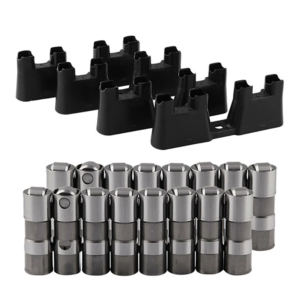 16Pcs Hydraulic Roller Lifters 4 Pcs Guides Trays for GM LS1 LS2 for Chevy Silverado Cadillac Pontiac GMC Buick