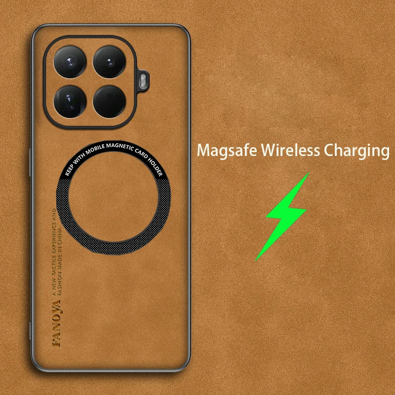 حافظة صلبة من جلد الغنم الناعم لهاتف Xiaomi 15T 15T Pro Magsafe غطاء شحن لاسلكي #1