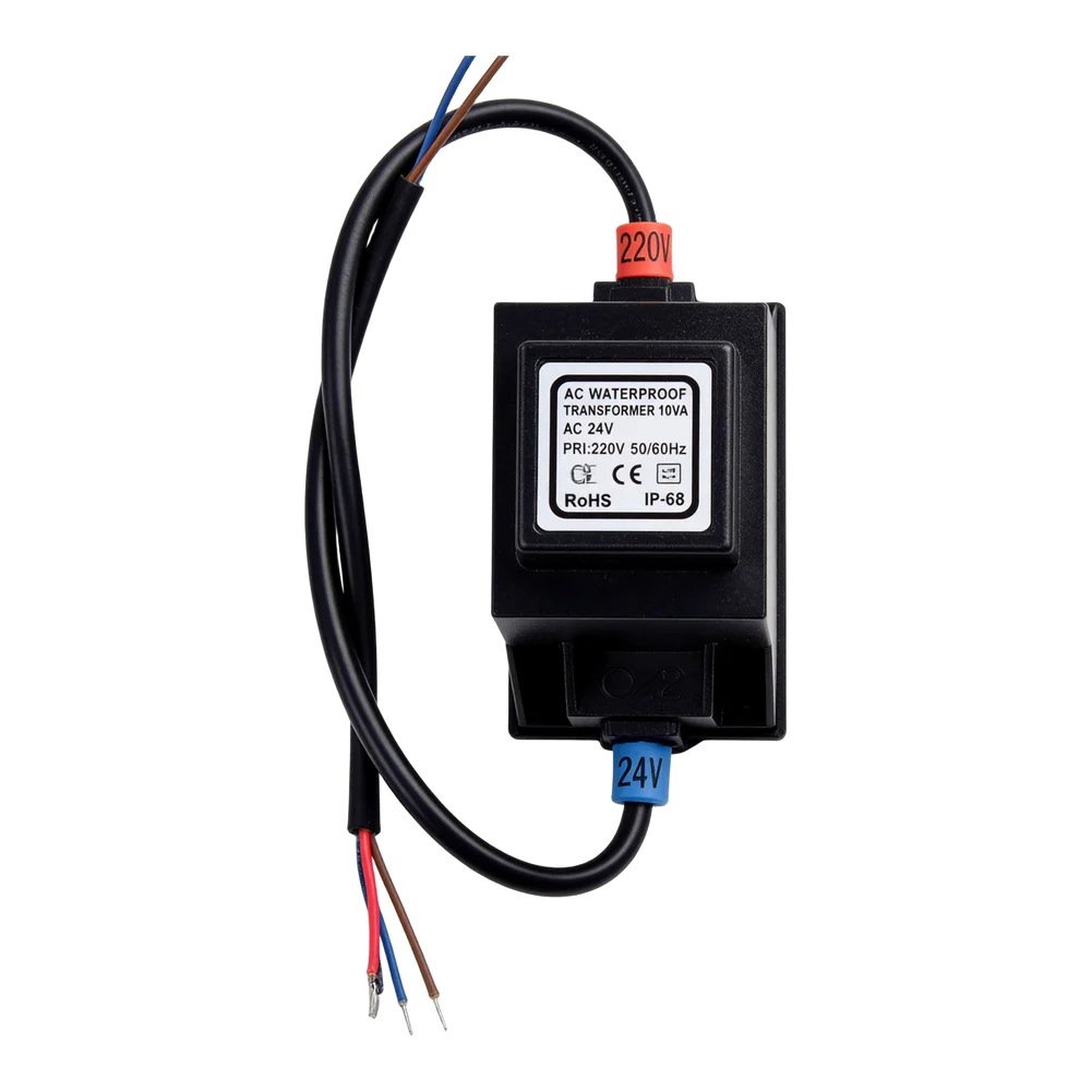 LED Transformer Transformer Epoxy Resin Fully Molded Output 24V (AC) Resin 24V AC/AC Power 5-80W For 24V Pumps