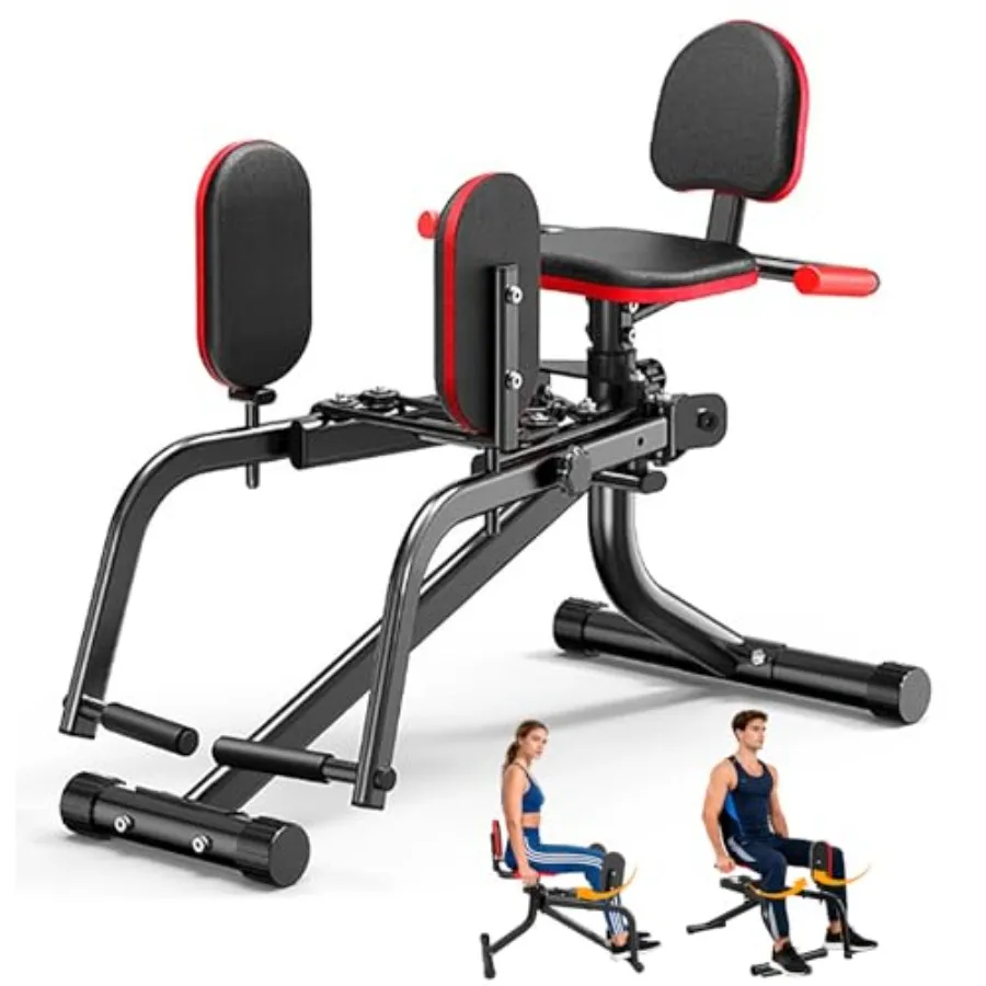 2 in 1 Hip Abductor Adductor Machine for home gym use, steel frame, black finish, space-saving design with adjustable resistanc