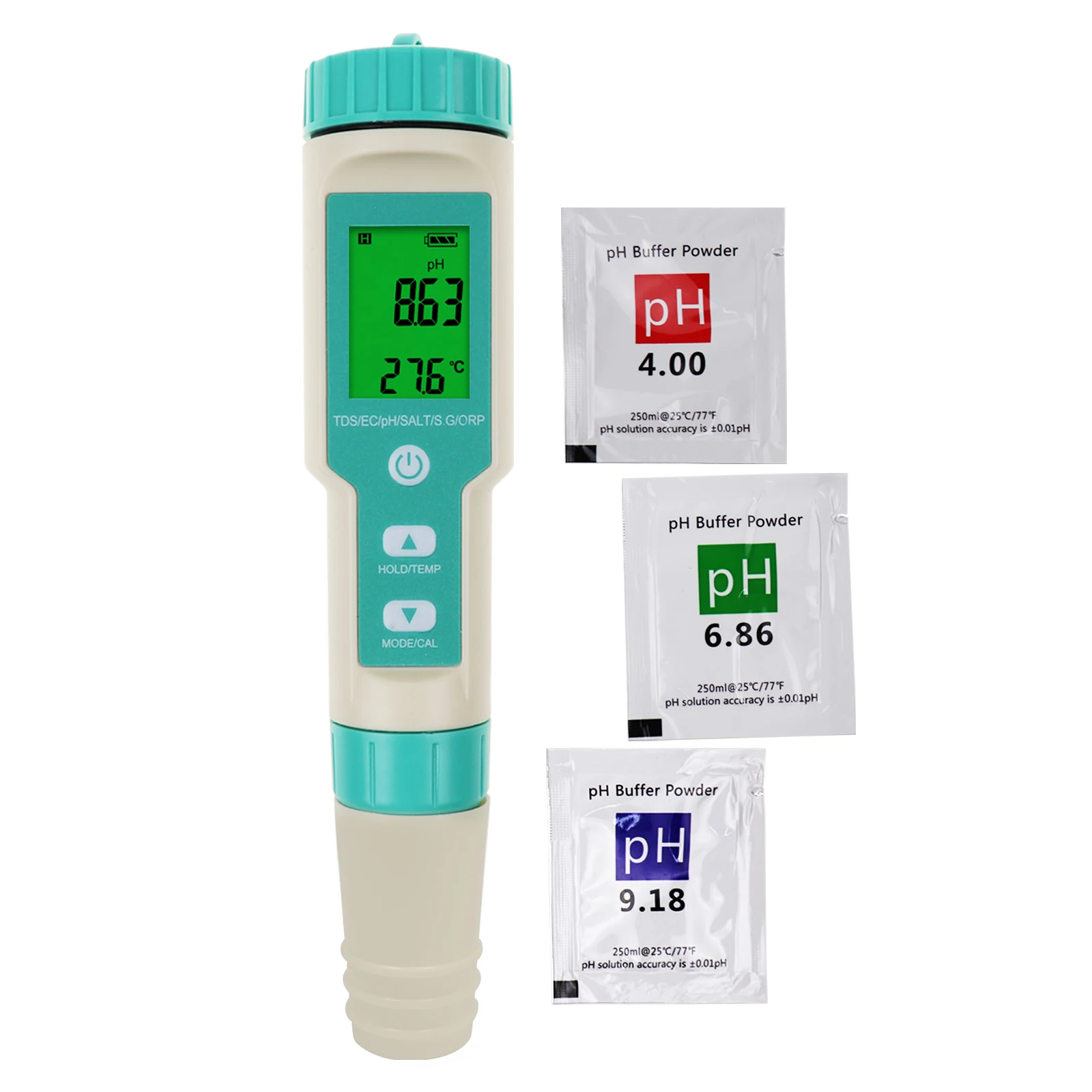 7 in 1 Digital Water Quality Tester Multi Parameter Meter for PH, TDS, EC, ORP, Salinity Home Swimming Pool Drinking Water