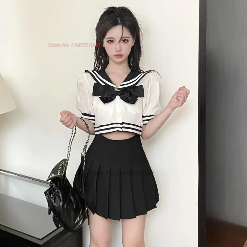 2024 chinese school uniforms sexy collage student sailor party cosplay costume japanese short sleeve jk suit girls pleated skirt