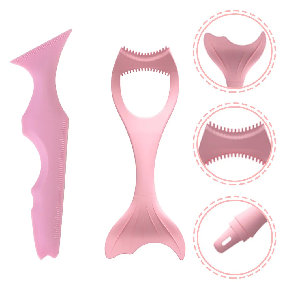 Lot de 2 pochoirs souples en silicone pour eyeliner, outil multifonctionnel pour fard à paupières, rouge à lèvres, sourcils et eyeliner